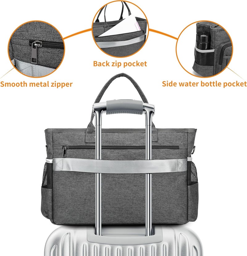 Rabjen Laptop Tote Bag, Middle Size Computer Messenger Teacher Bag with 15.6'' Padded Laptop Sleeve | Middle Size, 15.6'', Padded Laptop Sleeve, Middle Size, 15.6'', Padded Laptop Sleeve - Image 5